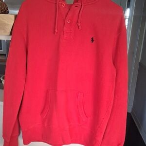 Polo by Ralph Lauren Men's Vibrant Red Hooded Sweatshirt